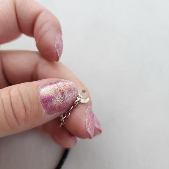 Deb Guyot Sterling Silver Herkimer Diamond Quartz Onyx Choker Necklace 18" - Picture 10 of 12